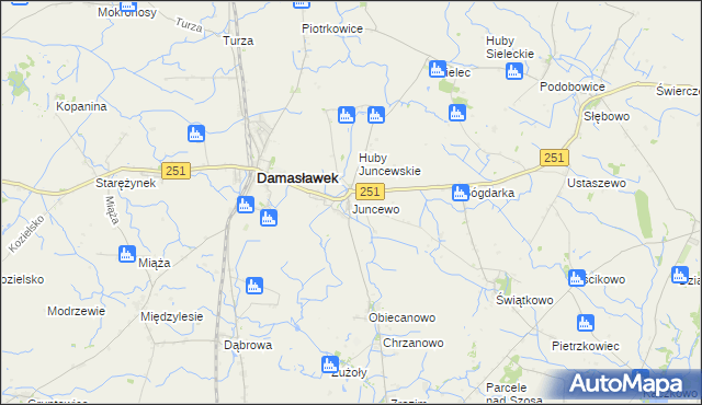 mapa Juncewo, Juncewo na mapie Targeo