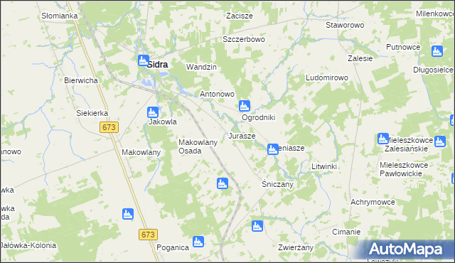 mapa Jurasze, Jurasze na mapie Targeo