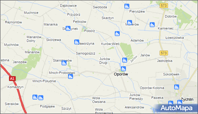 mapa Jurków Drugi, Jurków Drugi na mapie Targeo