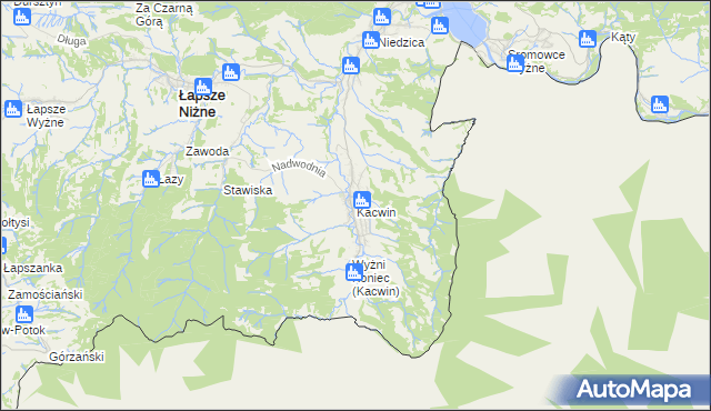 mapa Kacwin, Kacwin na mapie Targeo