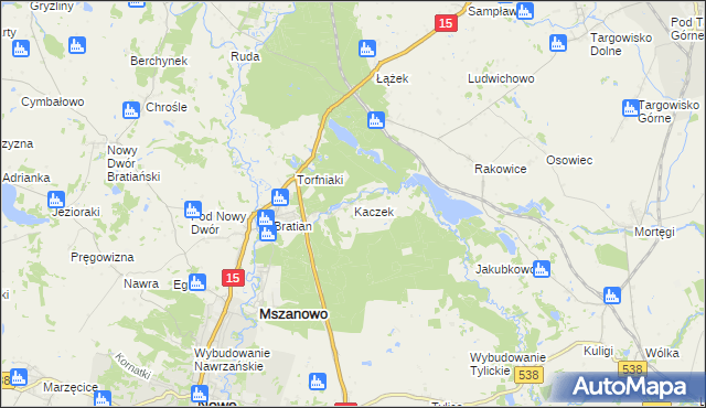 mapa Kaczek, Kaczek na mapie Targeo