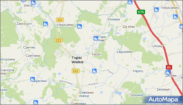 mapa Kaczki, Kaczki na mapie Targeo