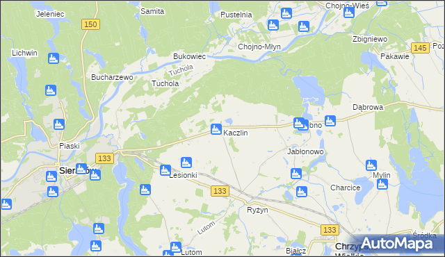 mapa Kaczlin, Kaczlin na mapie Targeo