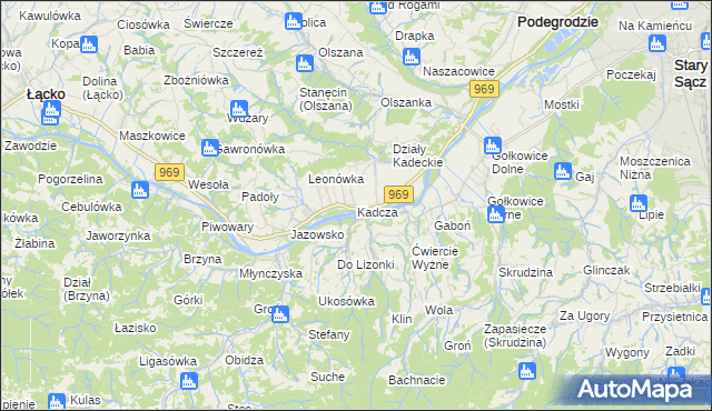 mapa Kadcza, Kadcza na mapie Targeo