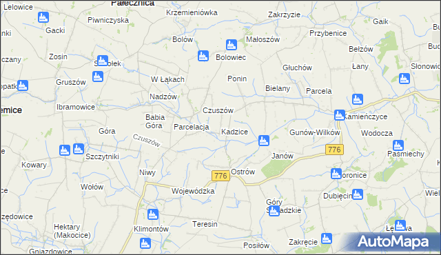 mapa Kadzice, Kadzice na mapie Targeo