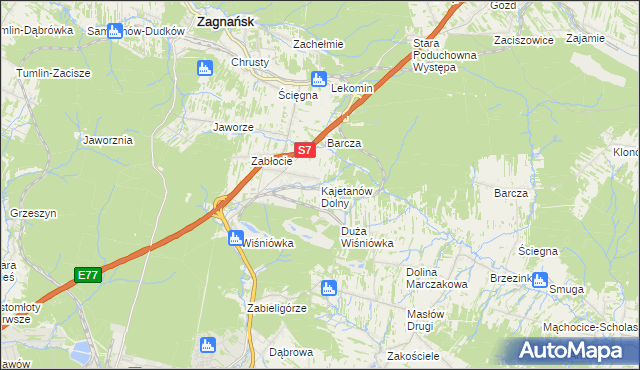 mapa Kajetanów Dolny, Kajetanów Dolny na mapie Targeo