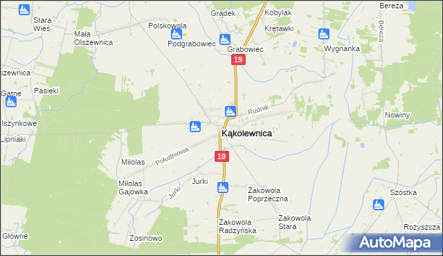 mapa Kąkolewnica, Kąkolewnica na mapie Targeo