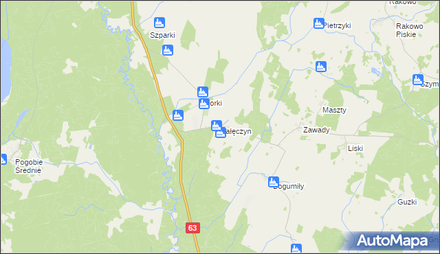 mapa Kałęczyn gmina Pisz, Kałęczyn gmina Pisz na mapie Targeo