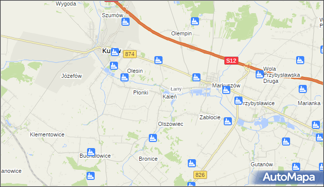 mapa Kaleń gmina Markuszów, Kaleń gmina Markuszów na mapie Targeo