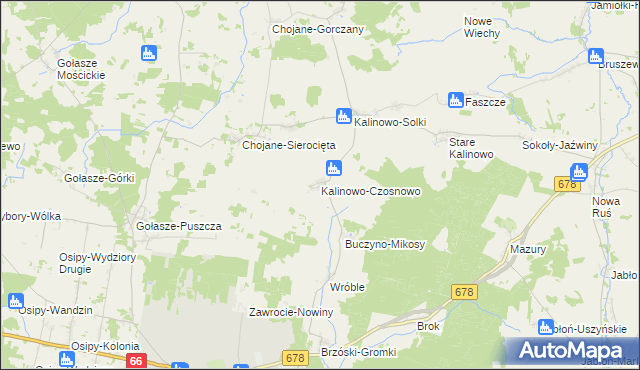 mapa Kalinowo-Czosnowo, Kalinowo-Czosnowo na mapie Targeo