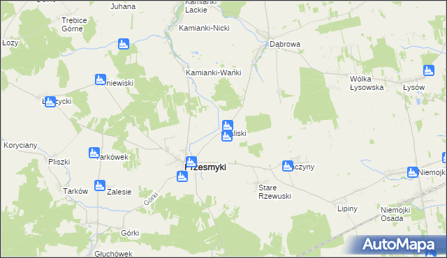 mapa Kaliski gmina Przesmyki, Kaliski gmina Przesmyki na mapie Targeo