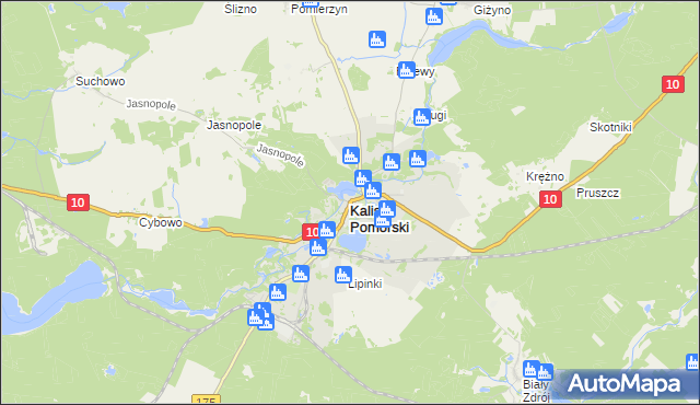 mapa Kalisz Pomorski, Kalisz Pomorski na mapie Targeo