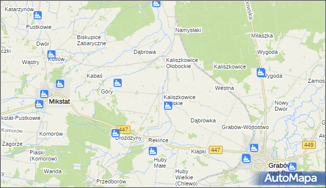 mapa Kaliszkowice Kaliskie, Kaliszkowice Kaliskie na mapie Targeo