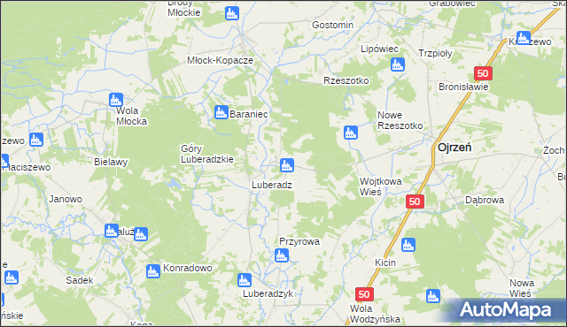 mapa Kałki gmina Ojrzeń, Kałki gmina Ojrzeń na mapie Targeo