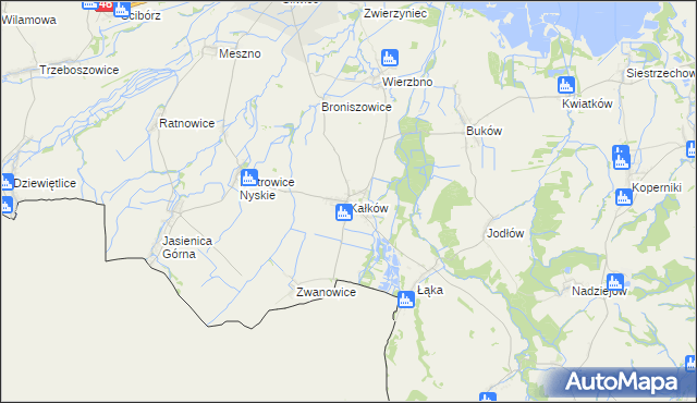 mapa Kałków gmina Otmuchów, Kałków gmina Otmuchów na mapie Targeo