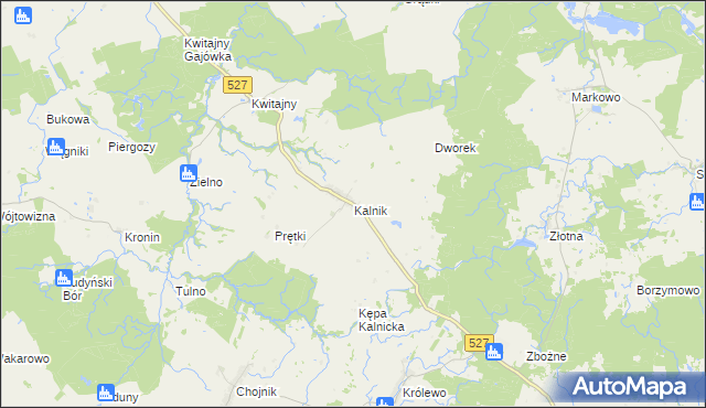 mapa Kalnik gmina Morąg, Kalnik gmina Morąg na mapie Targeo