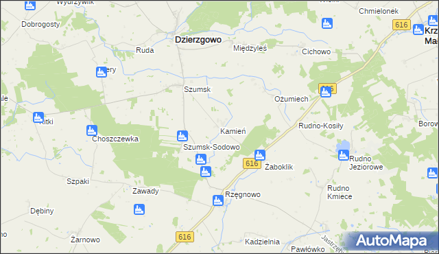 mapa Kamień gmina Dzierzgowo, Kamień gmina Dzierzgowo na mapie Targeo