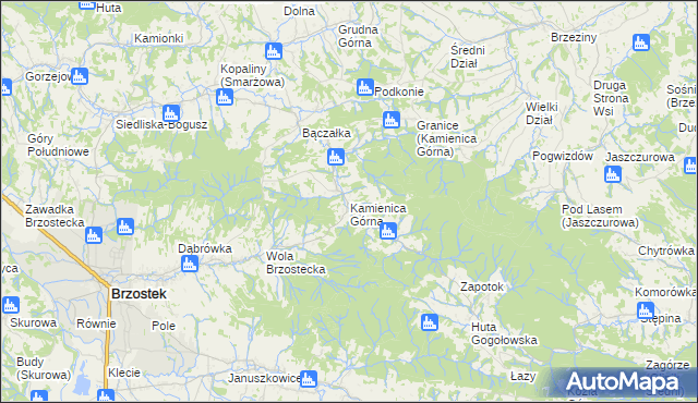 mapa Kamienica Górna, Kamienica Górna na mapie Targeo