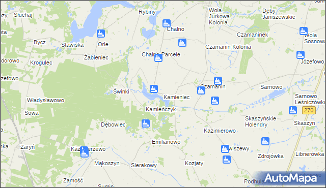 mapa Kamieniec gmina Topólka, Kamieniec gmina Topólka na mapie Targeo