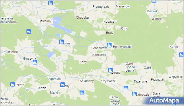 mapa Kamieniki, Kamieniki na mapie Targeo