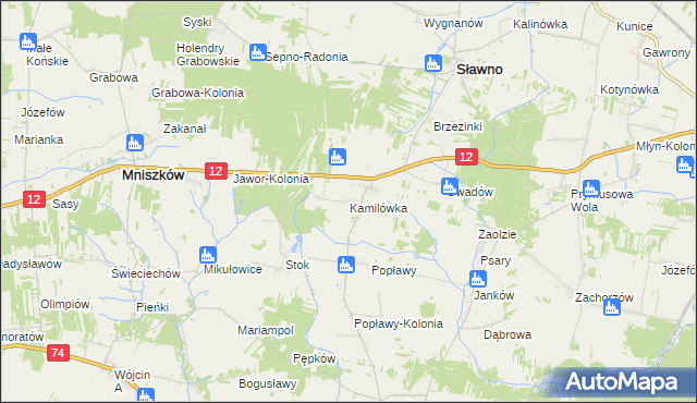 mapa Kamilówka, Kamilówka na mapie Targeo