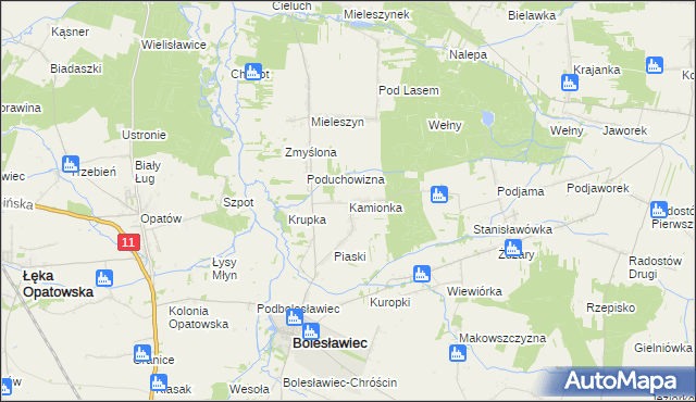 mapa Kamionka gmina Bolesławiec, Kamionka gmina Bolesławiec na mapie Targeo