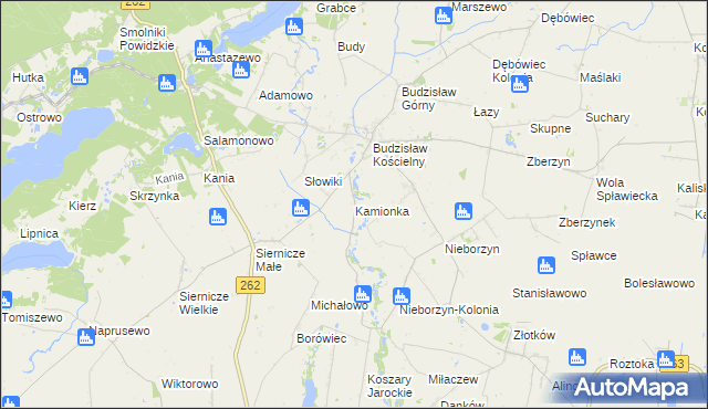 mapa Kamionka gmina Kleczew, Kamionka gmina Kleczew na mapie Targeo