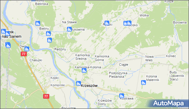 mapa Kamionka Górna, Kamionka Górna na mapie Targeo