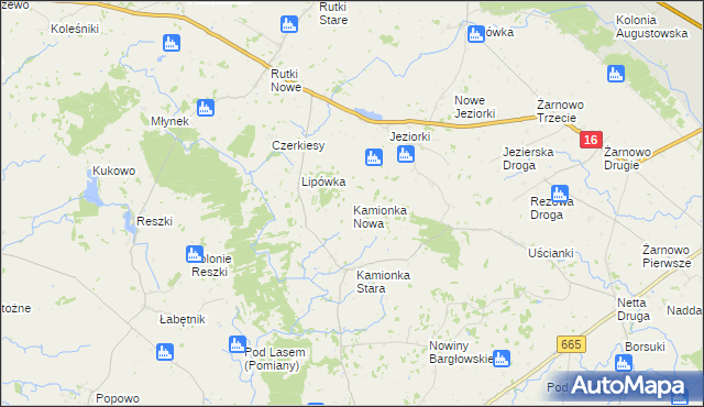 mapa Kamionka Nowa, Kamionka Nowa na mapie Targeo
