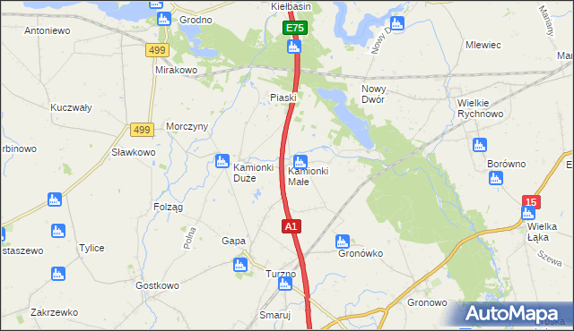 mapa Kamionki Małe, Kamionki Małe na mapie Targeo