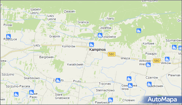 mapa Kampinos A, Kampinos A na mapie Targeo