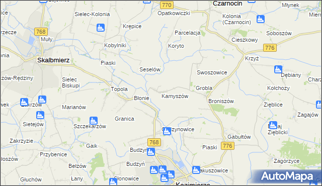 mapa Kamyszów, Kamyszów na mapie Targeo