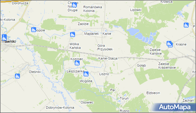 mapa Kanie-Stacja, Kanie-Stacja na mapie Targeo