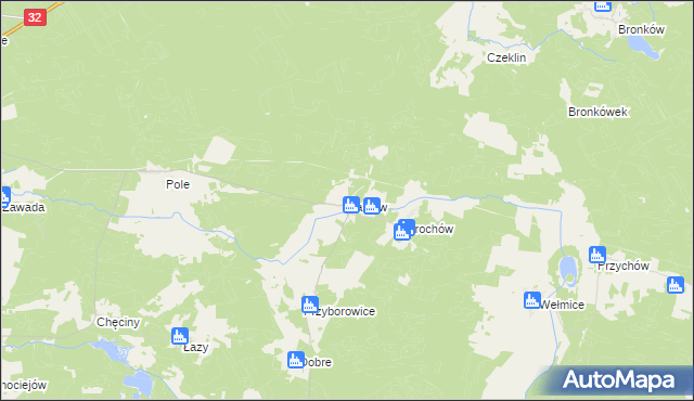 mapa Kaniów gmina Gubin, Kaniów gmina Gubin na mapie Targeo