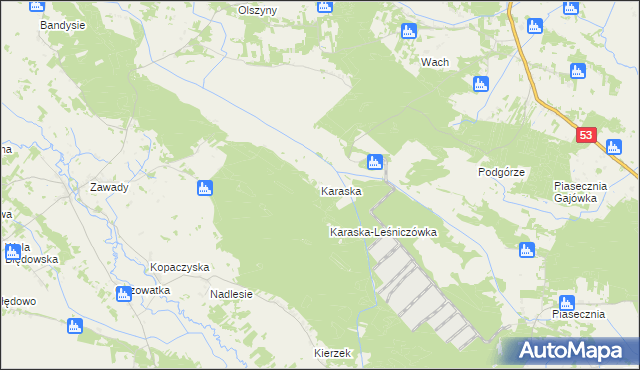 mapa Karaska, Karaska na mapie Targeo