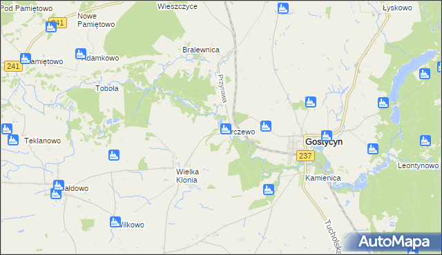 mapa Karczewo gmina Gostycyn, Karczewo gmina Gostycyn na mapie Targeo