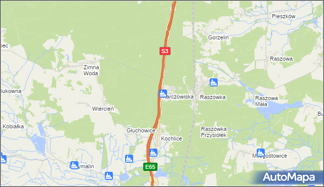 mapa Karczowiska, Karczowiska na mapie Targeo