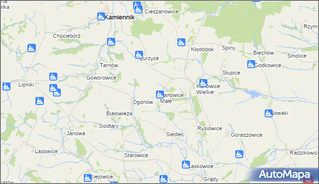 mapa Karłowice Małe, Karłowice Małe na mapie Targeo