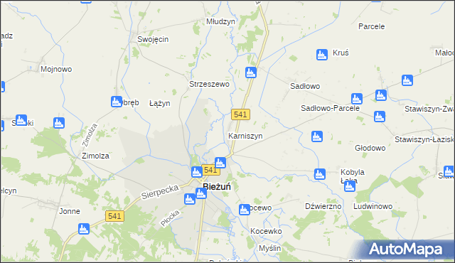 mapa Karniszyn, Karniszyn na mapie Targeo