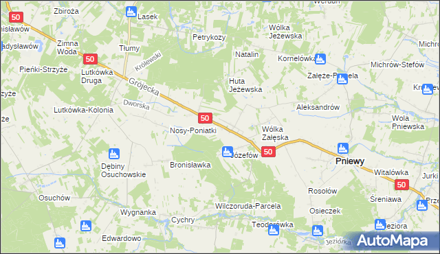 mapa Karolew gmina Pniewy, Karolew gmina Pniewy na mapie Targeo