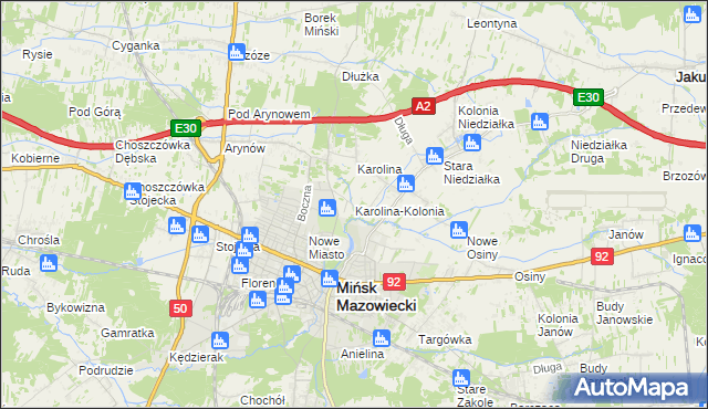 mapa Karolina-Kolonia, Karolina-Kolonia na mapie Targeo