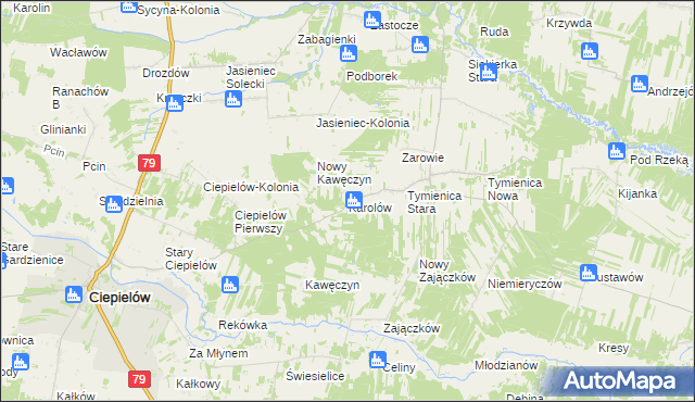 mapa Karolów gmina Chotcza, Karolów gmina Chotcza na mapie Targeo