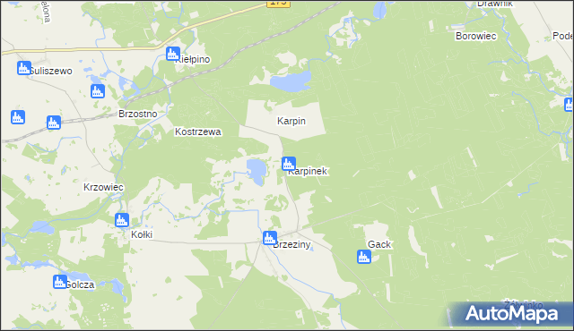 mapa Karpinek, Karpinek na mapie Targeo