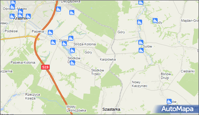 mapa Karpiówka, Karpiówka na mapie Targeo