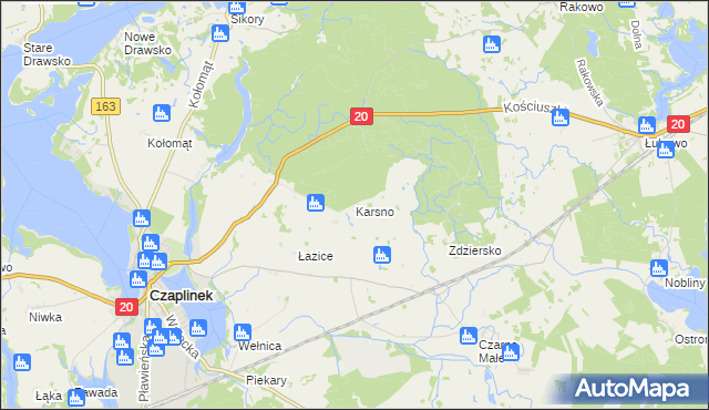 mapa Karsno, Karsno na mapie Targeo