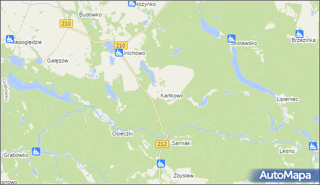 mapa Kartkowo, Kartkowo na mapie Targeo