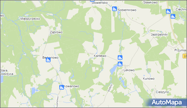 mapa Kartlewo gmina Świdwin, Kartlewo gmina Świdwin na mapie Targeo
