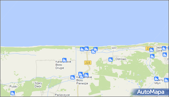 mapa Karwia, Karwia na mapie Targeo