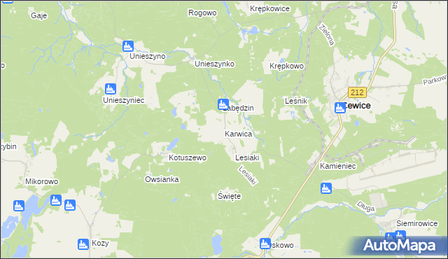 mapa Karwica gmina Cewice, Karwica gmina Cewice na mapie Targeo
