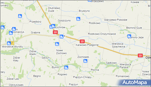 mapa Karwowo-Podgórne, Karwowo-Podgórne na mapie Targeo